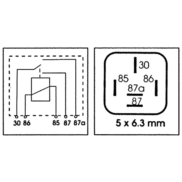 Relais Inverseur 12V 20/30A 5 Bornes référence fournisseur 1244450